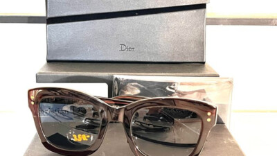 Christian Dior DIORIZON2 017TK Cat Eye Amber Frame Sunglasses $970 NIB #28