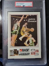 RARE! MAGIC JOHNSON! 1984! BASF jumbo Lakers PSA  HOF- lakers celtics legacy!
