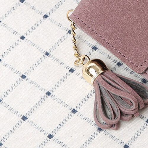 Frosted Tassel Wallet Women's Student Credit Card Ladies Wallets - Picture 4 of 12