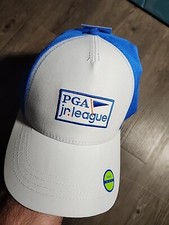 PGA Jr. League Adjustable Strap White/Blue Hat Strapback Golf