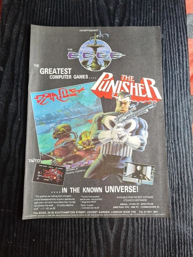 THE PUNISHER THE EDGE AMIGA SPECTRUM  GAME MAGAZINE ADVERT 8X11.5" MINI POSTER