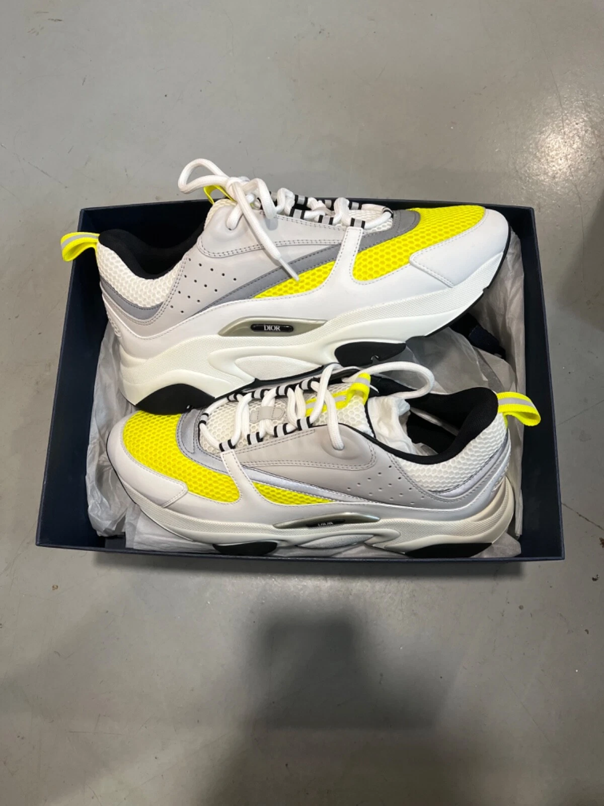 Baskets homme Dior B22 blanc/jaune taille UK 11 EU 45