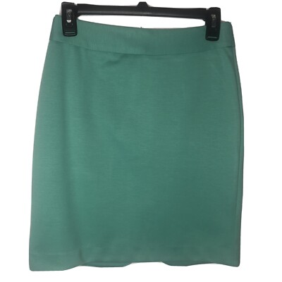 Kenar Straight Skirt Women's Size 2 Green Back Slit Stretch Zipper Closure