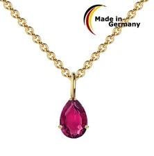 REAL GOLD *** necklace chain 45 cm, with small REAL RUBY drop pendant