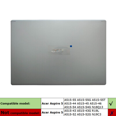 New For Acer Aspire A515-54 A515-44 55 LCD Back Cover 60.HFQN7.002 Silver N18Q13