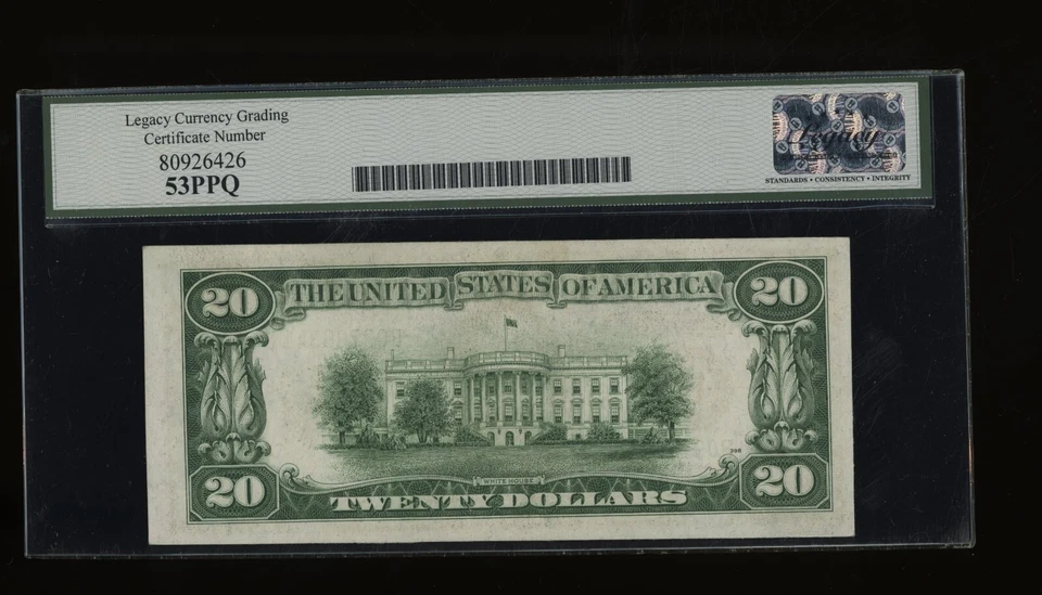 DBR 1934-A $20 FRN New York Fr. 2055-B Legacy 53 PPQ Serial B09796341B - Image 2 of 2