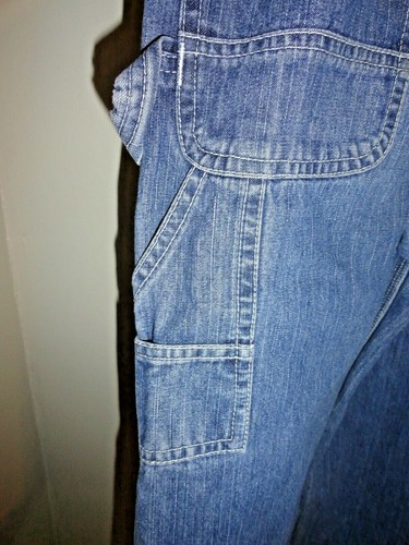 LAKIN McKEY by KEY Kids Sz 5 BLUE DENIM CARPENTER BIB OVERALLS Farm Ranch - Picture 5 of 6