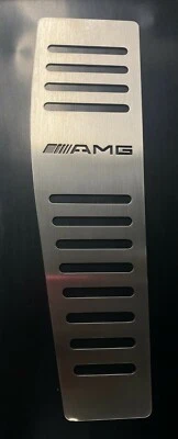 CUSTOMPARTS Mercedes A35 AMG Footrest in Brushed Stainless Steel with black rubber backing