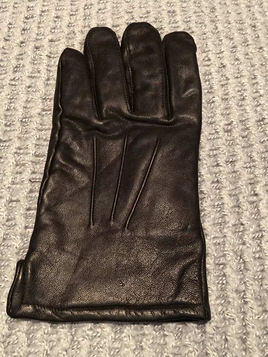 Mens Black Soft Leather Gloves Medium 40 Gram Thinsulate Insulation