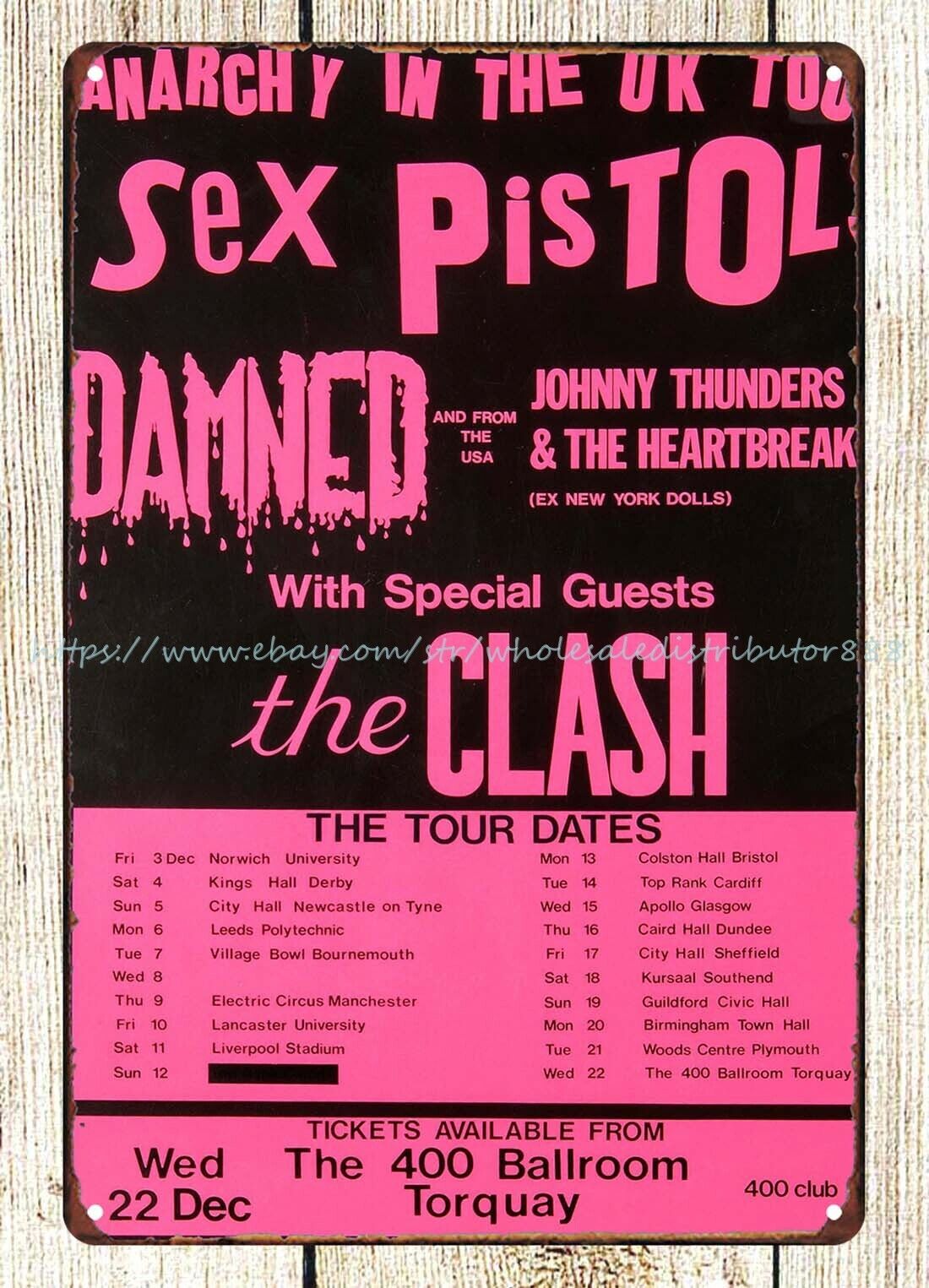 1976 Sex Pistols, The Clash, Damned, Johnny Thunders Anarchy UK Tour Poster eBay picture