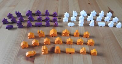 Carcassonne - 19 Wooden Meeples Complete Set | Many Colours | Accessory | New