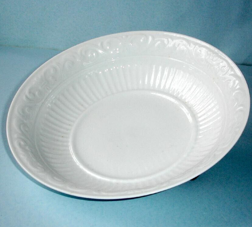 Gorham Bavaro bianco goffrato 5 pezzi hostess set piatto-ciotola veg-zucchero-coperchio-crema - Foto 3 di 7