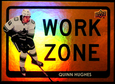 2021-22 21/22 Upper Deck Work Zone WZ-44 Quinn Hughes Vancouver Canucks