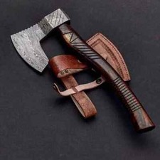 Handmade Viking Axe Damascus Axe VIKING AXE Axe Damascus Steel with Sheath