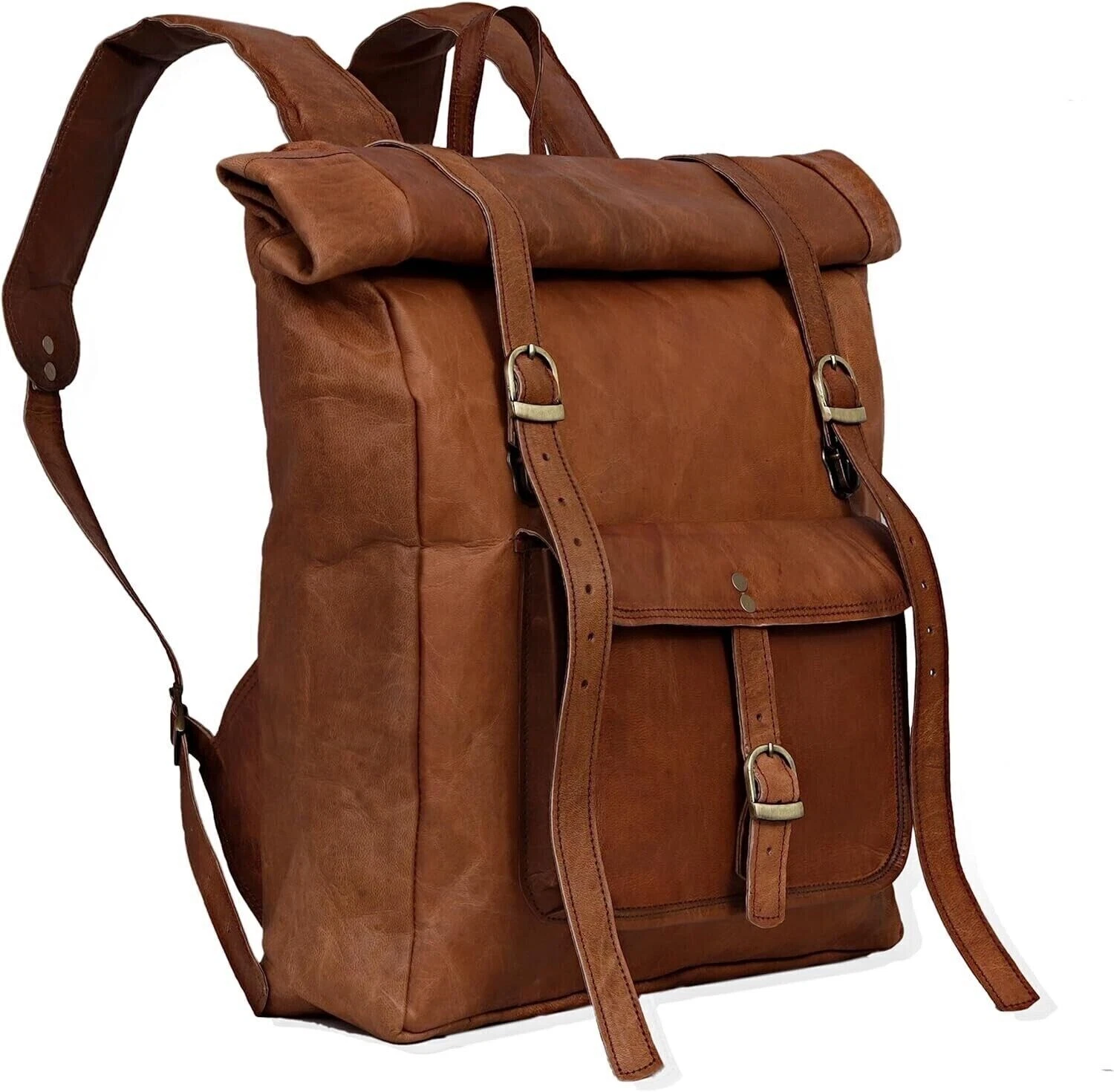 Men's Leather Backpack Bag Rucksack Messenger Laptop Satchel Genuine Vintage