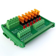 DIN Rail Mount 6 Position Fuse Power Distribution Module Board AC/DC 5 32V