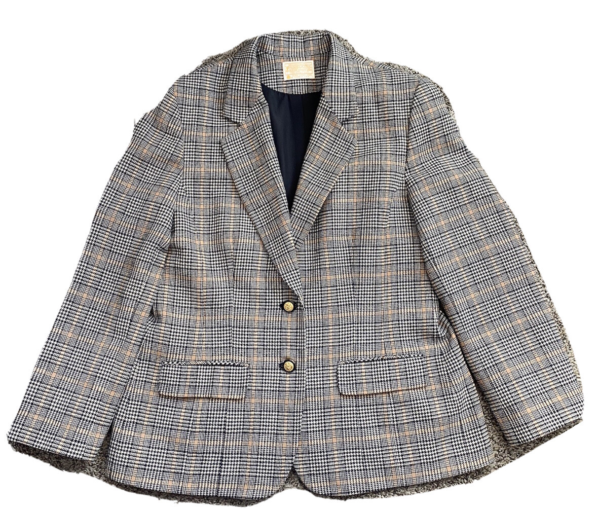 PENDLETON 100% Virgin Wool 2 Button Black/Tan/Whi… - image 1