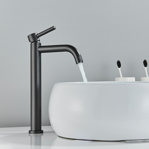 Grifo de lavabo negro, grifo mezclador de agua para lavabo de baño, grifo de lav - Picture 4 of 6
