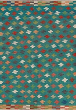 Dual-Sided Kilim Kelim Rugs Flatweave Wool Carpet 6x8 ft