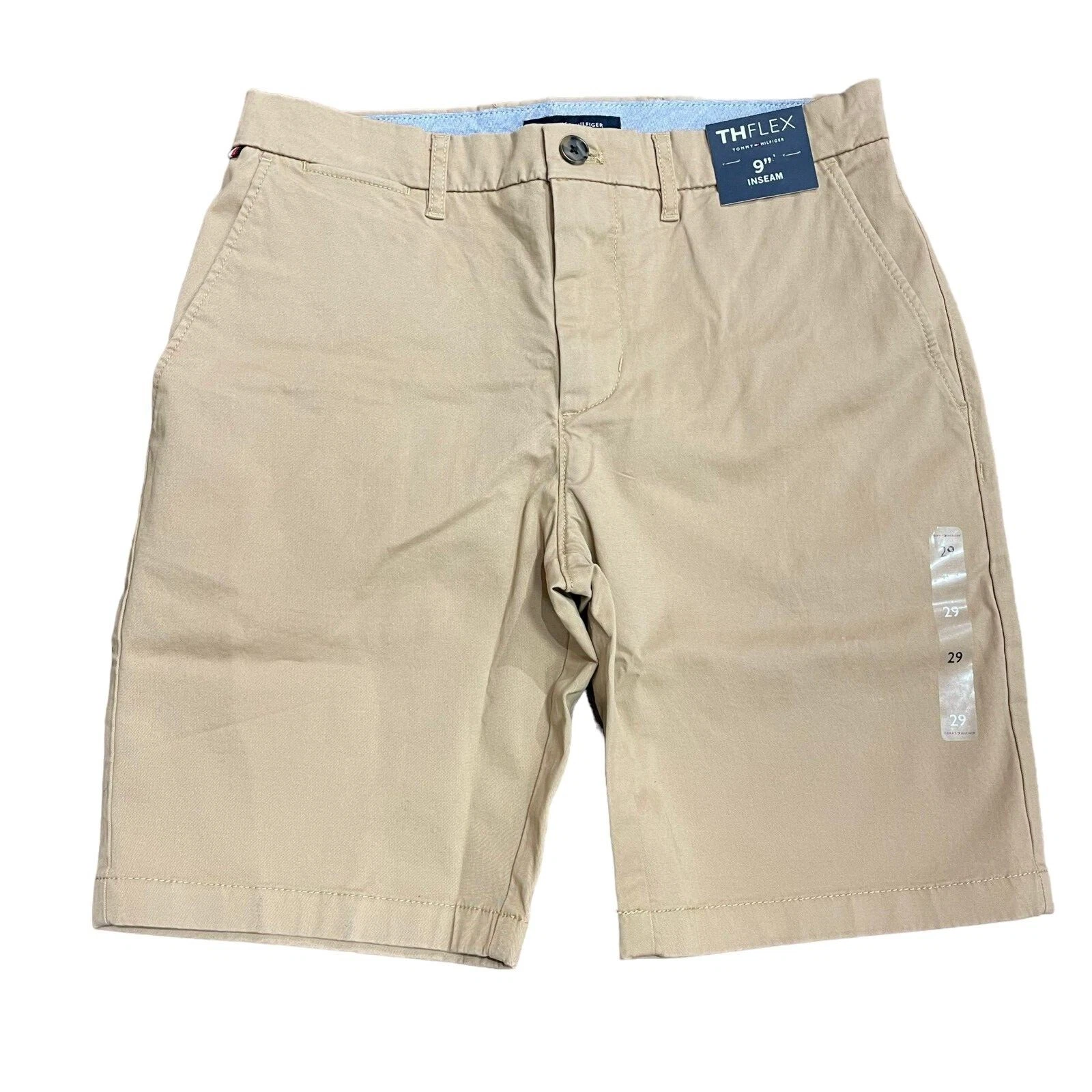 NWT Tommy Hilfiger Men's Classic Regular Fit 9" Flex Cotton Chino Shorts Khaki