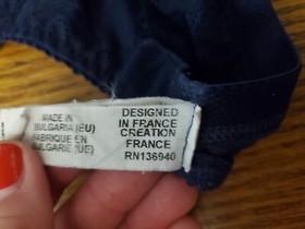 Lise Charmel Women Blue Soir De Venise Bra Size 34E Navy LACE Underwire Full Cup