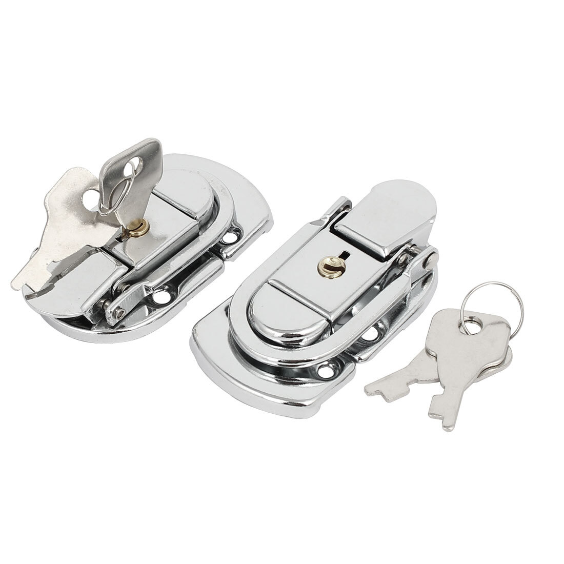 Suitcase Briefcase Metal Toggle Latch Hasp Lock 65mm Length 2pcs w 2 Keys-image