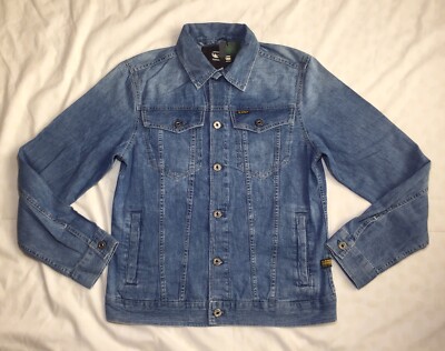 G-STAR RAW 3301 SLIM DENIM JACKET FADED ORION BLUE LT WT CRASER