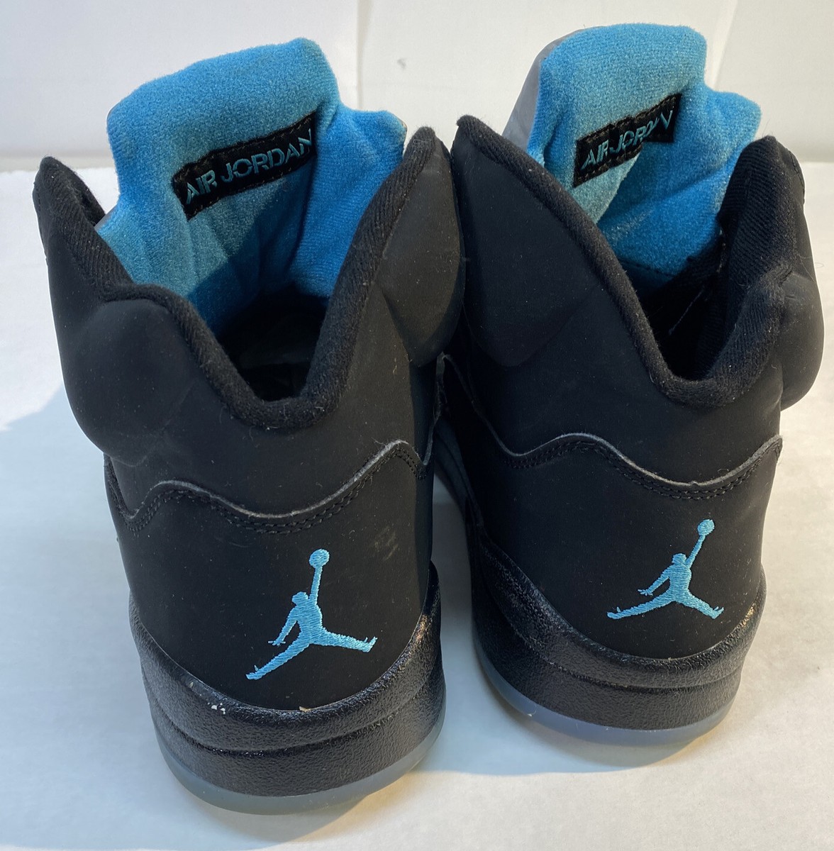 Nike Men's Air Jordan 5 Retro Aqua Sneakers Black Blue Size Nike Men's Air Jordan 5 Retro Aqua Sneakers Black Blue Size