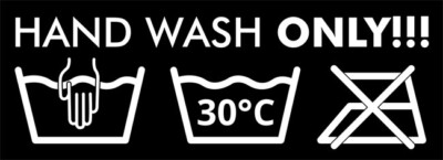 Hand Wash Only nur Handwäsche Auto Cleaning waschen Car Aufkleberfolie Sticker