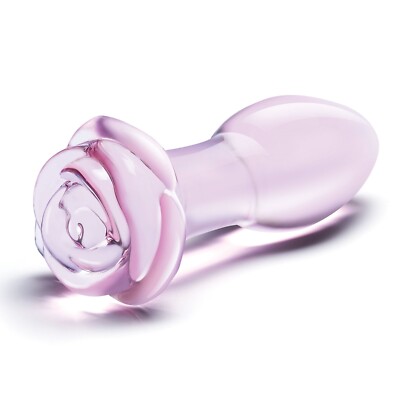 Glas 5" Rosebud Glass Butt Plug Dildo Pink - Anal Plug | eBay