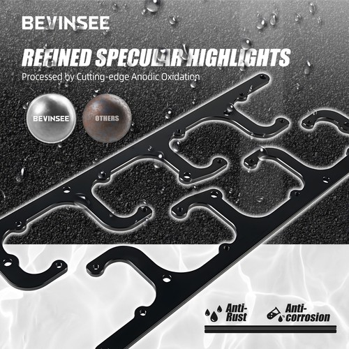 BEVINSEE For LS LS1 LS6 5.7L D580 Square Coil Bracket Anodization Black - Picture 5 of 8