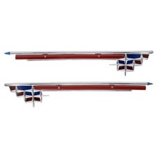 LAMBRETTA LI SERIES 1 AND 2 125 150 CHROME BLUE AND RED SIDE PANEL ACCESSORIES