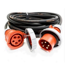 32amp Red 3 PHASE Power Cable. (5x6mm) 3P+N+E 400V. H07RN-F Rubber