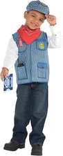 Amscan 6 Pc. Child Train Engineer Kit Costume, Small 4-6 Imagination Play