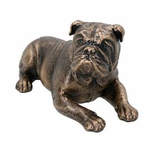 Lying Pit Bull Terrier Dog Cast Iron Statue Figure Trophy Ornament Sculpture