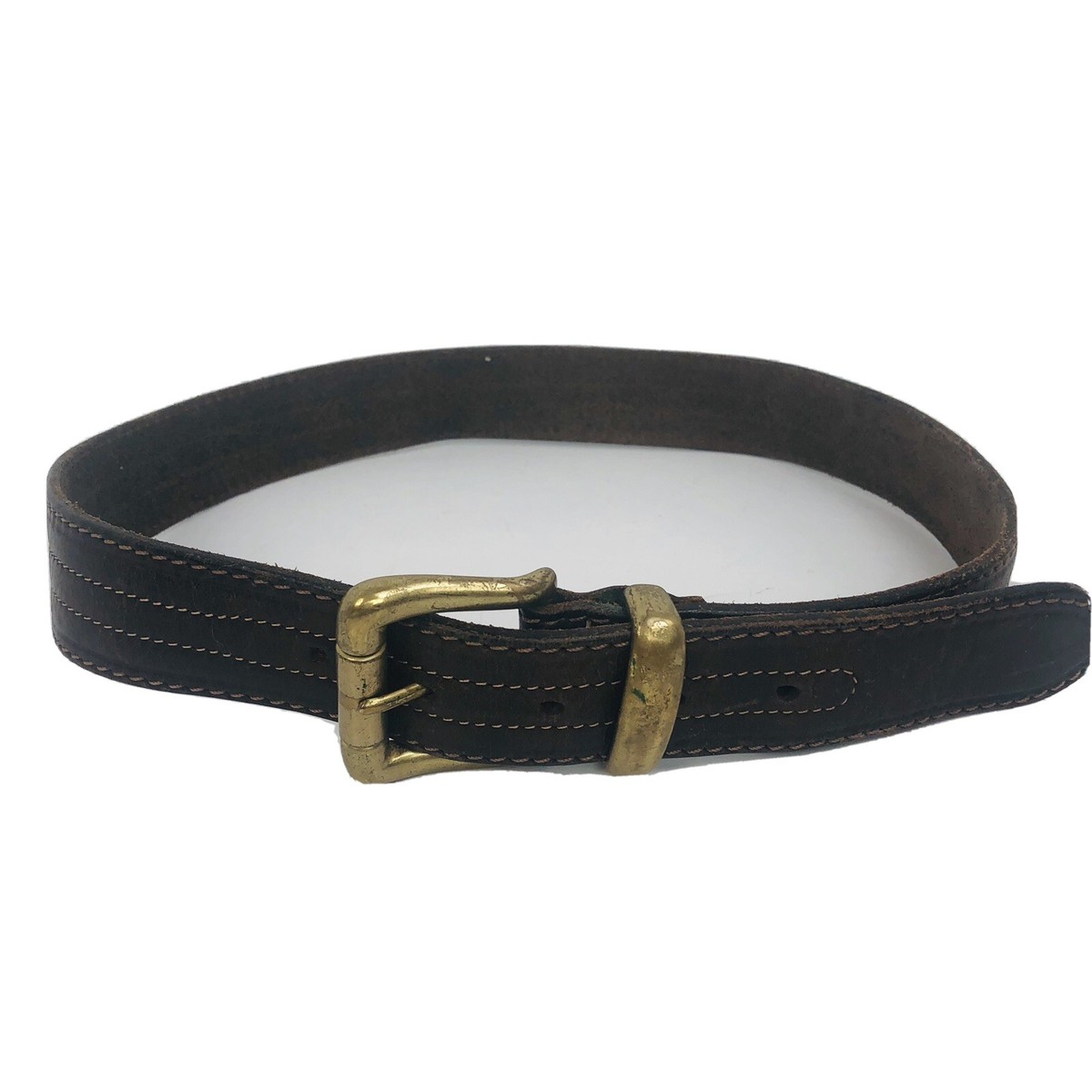 Vintage Gap brown leather belt brass buckle size 30” men display picture 2