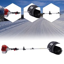 52cc Gas Power Sweeper Broom Driveway Turf Artificial Grass Sweeping Snow Clean