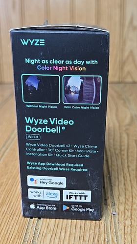Wyze Video Doorbell v2, Wired, 2K Video, Weather Resistant, Two-Way Audio, Black - Picture 2 of 5