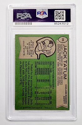 Jack The Assassin Tatum (D) Signed 1978 Topps Card #28 Oakland
