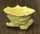 Vintage McCoy Yellow Shell Planter / Cornucopia PIne Cone Leaves
