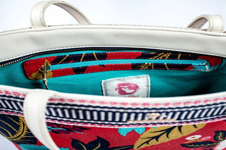 Bolso de Mano SPARTINA 449 Multicolor Floral Borla Vintage Mujer Rectángulo Tot Foto 2 de 4