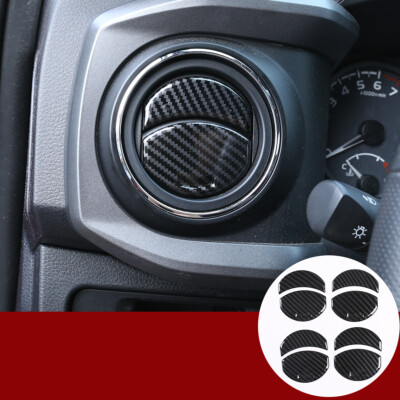 Toyota Tacoma Dashboard Knob Covers - Red Aluminum Alloy Trim Rings For 2020-2023 Models