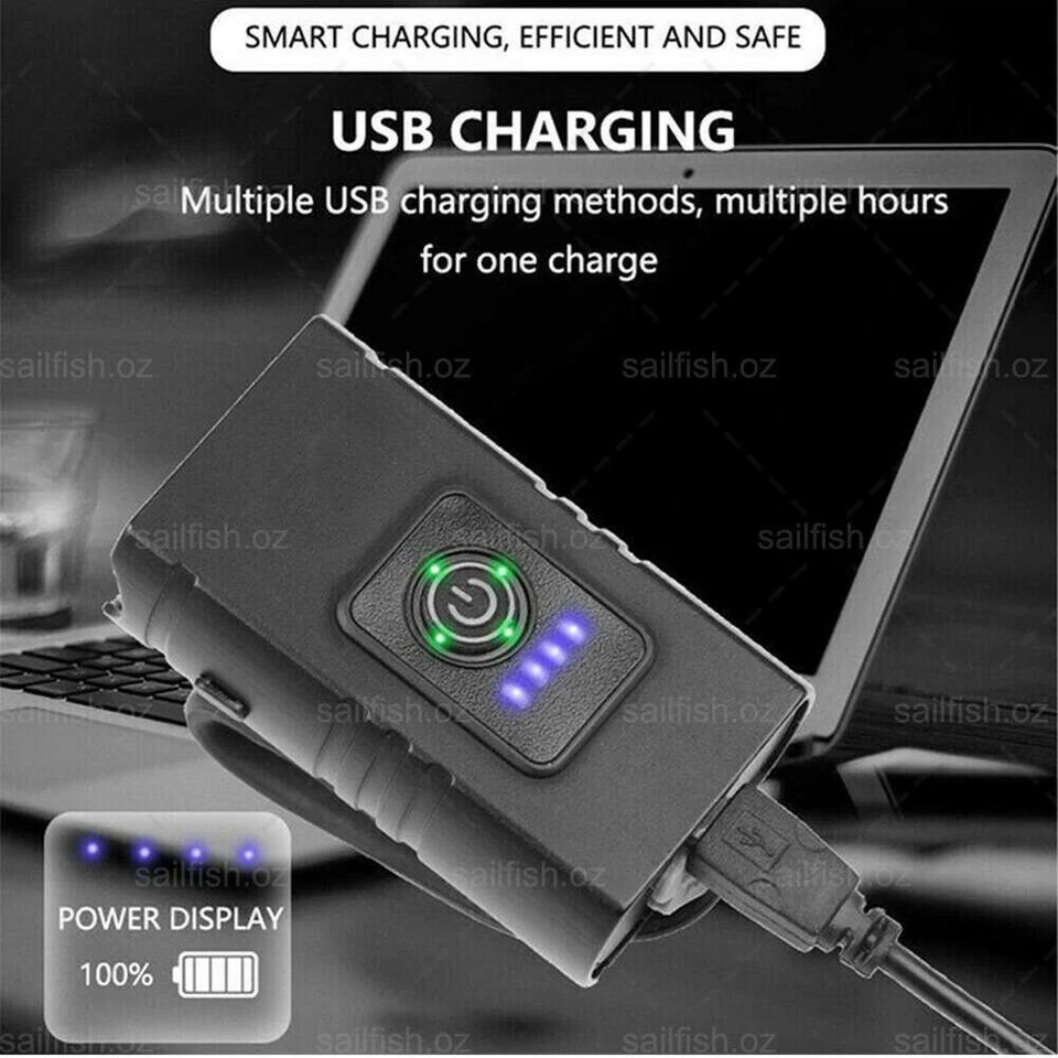 Bike Light Set Rechargeable LED Bicycle Lights Waterproof Headlight Front Rear - image 3 of 4