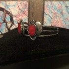 Native Jeweler COIN Silver (.900) & Genuine Polished RED CORAL Bracelet — photo 4