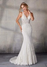Mori Lee Wedding Dress 2137- Ivory/Sand - Size 14 - 58" length