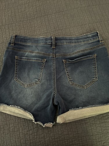 Hippie Girl Denim Midi Shorts, Kids Size 18, Regular Rise, Dark Wash, Stretch - Picture 3 of 3