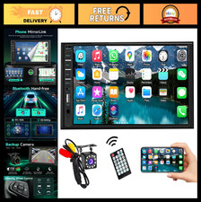 Double Din Car Stereo 7" Touchscreen Radio MP5 Player Bluetooth Backup Camera, F