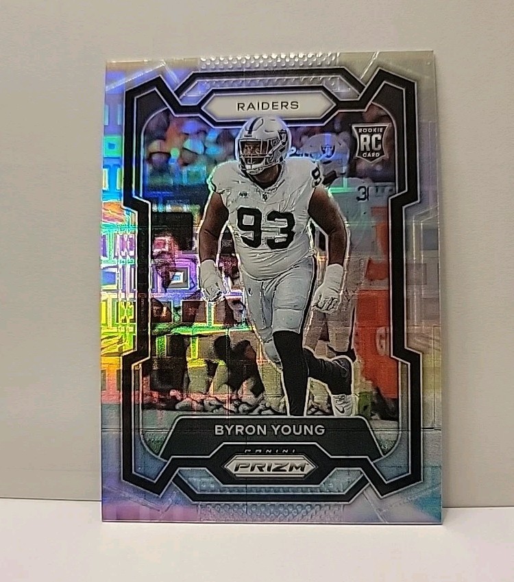 2023 Prizm Byron Young RC #355 Pandora Prizm Rookie #'d 016/400 Raiders Q1