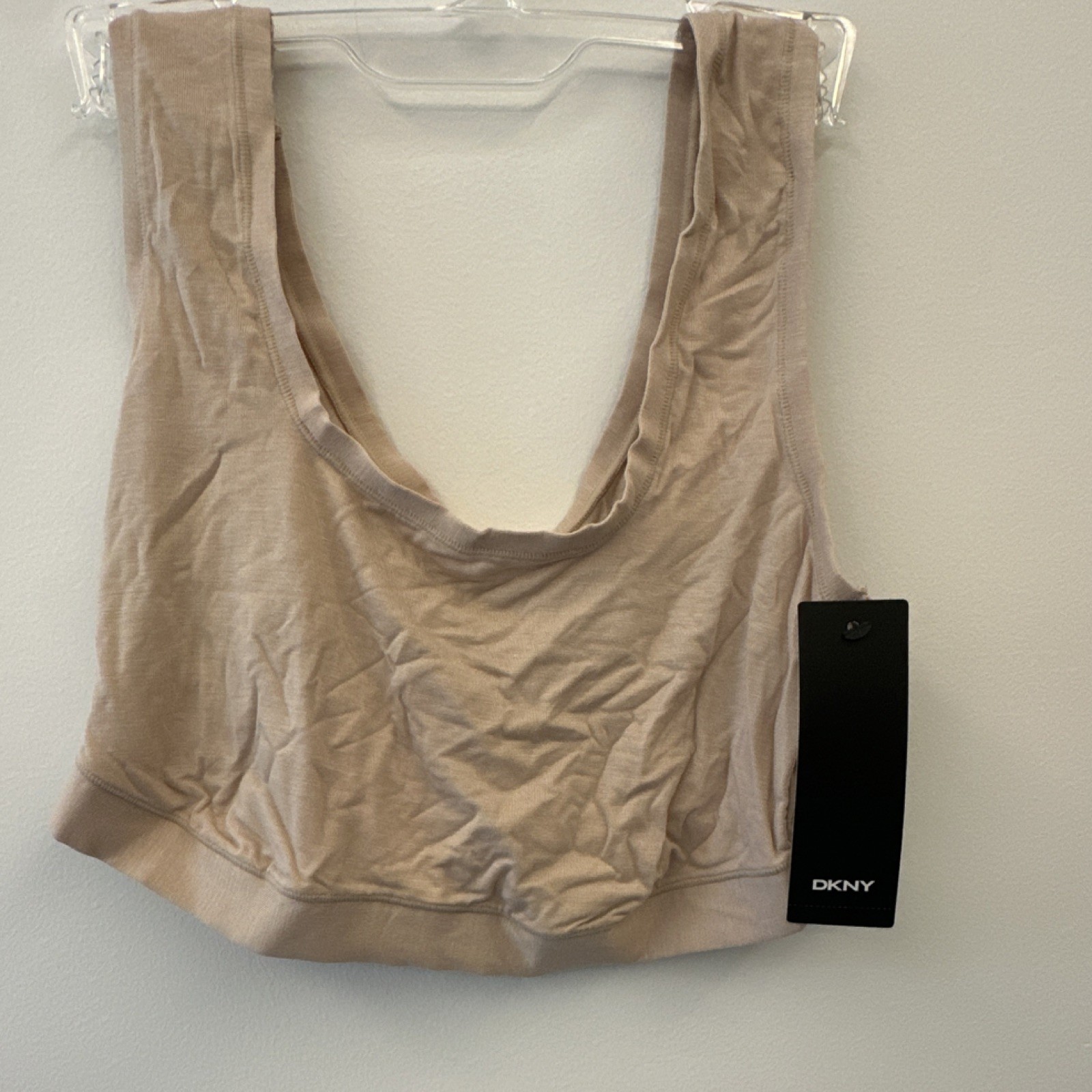 DKNY Bralette Bra L Beige Wireless Pullover Modal   018-image