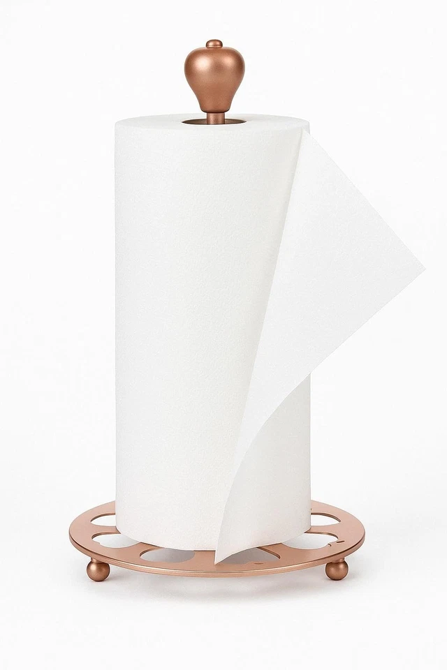 Toallero de papel metálico de alta resistencia - Dispensador de toallas de papel de pie con Las... Foto 3 de 4